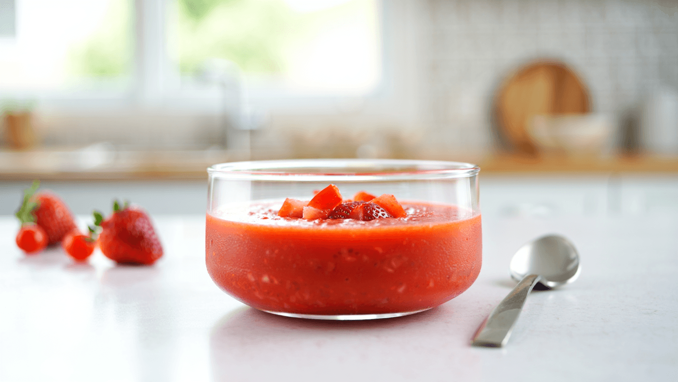 Gaspacho fraises-tomates : la soupe froide twistée qui bouscule les classiques et mise sur la simplicité