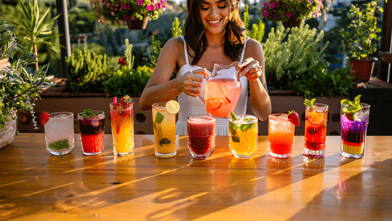 10 recettes de cocktails et
de mocktails originaux pour animer vos apéros estivaux