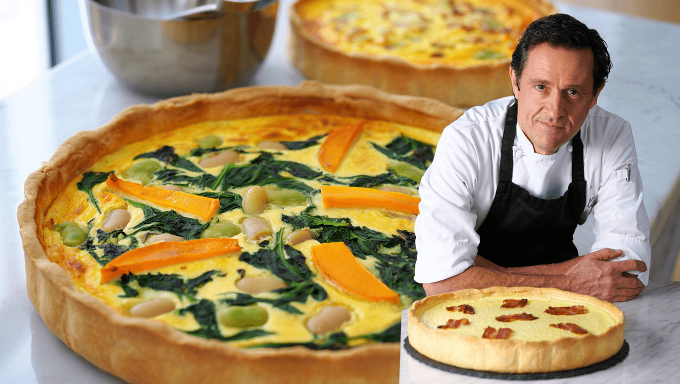 Oubliez la quiche lorraine,
essayez plutôt la quiche "royale" la variante préférée de Cyril
Lignac