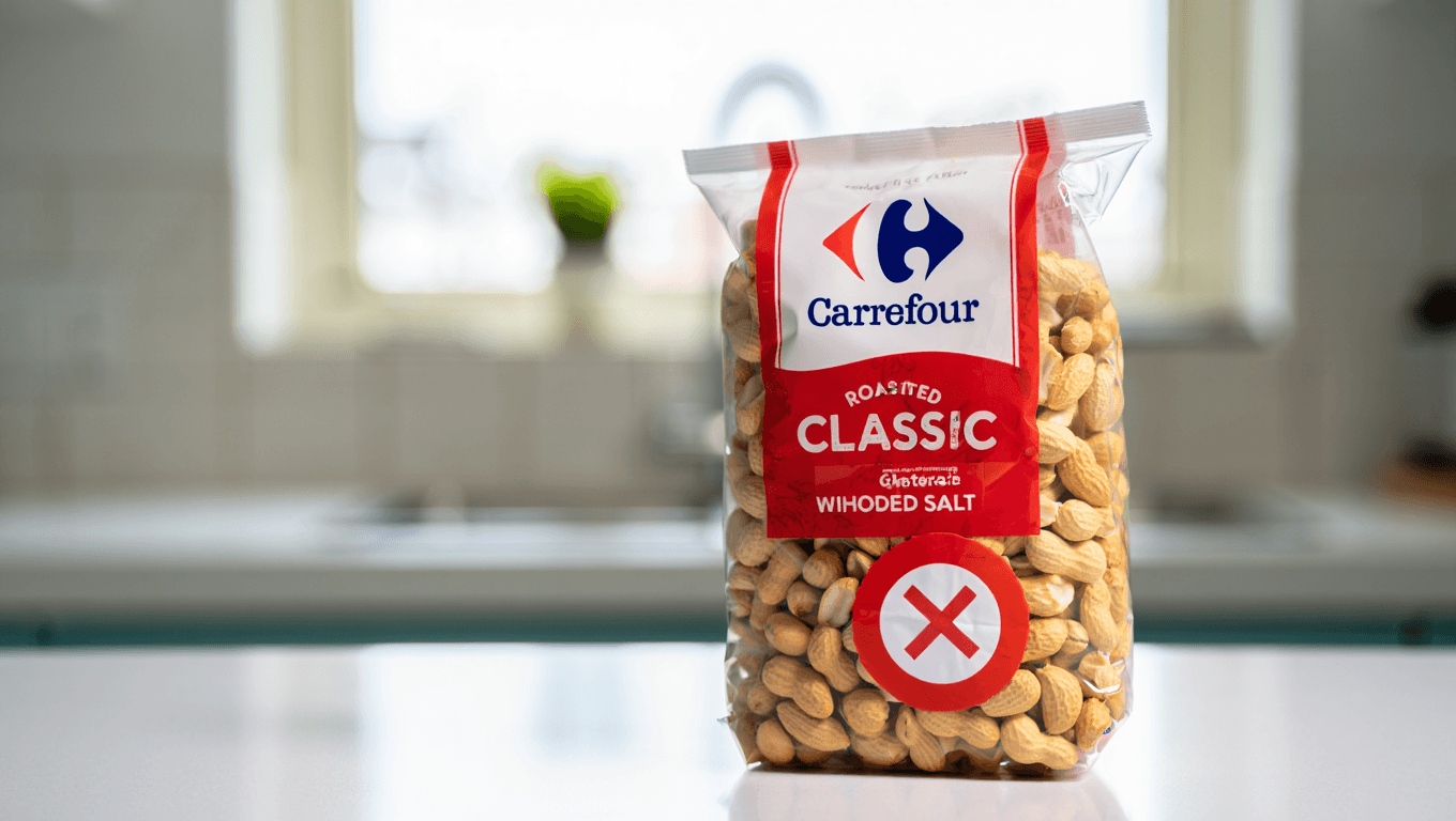 Rappel produit : Cacahuètes grillées sans sel ajouté Carrefour Classic contaminées par des aflatoxines