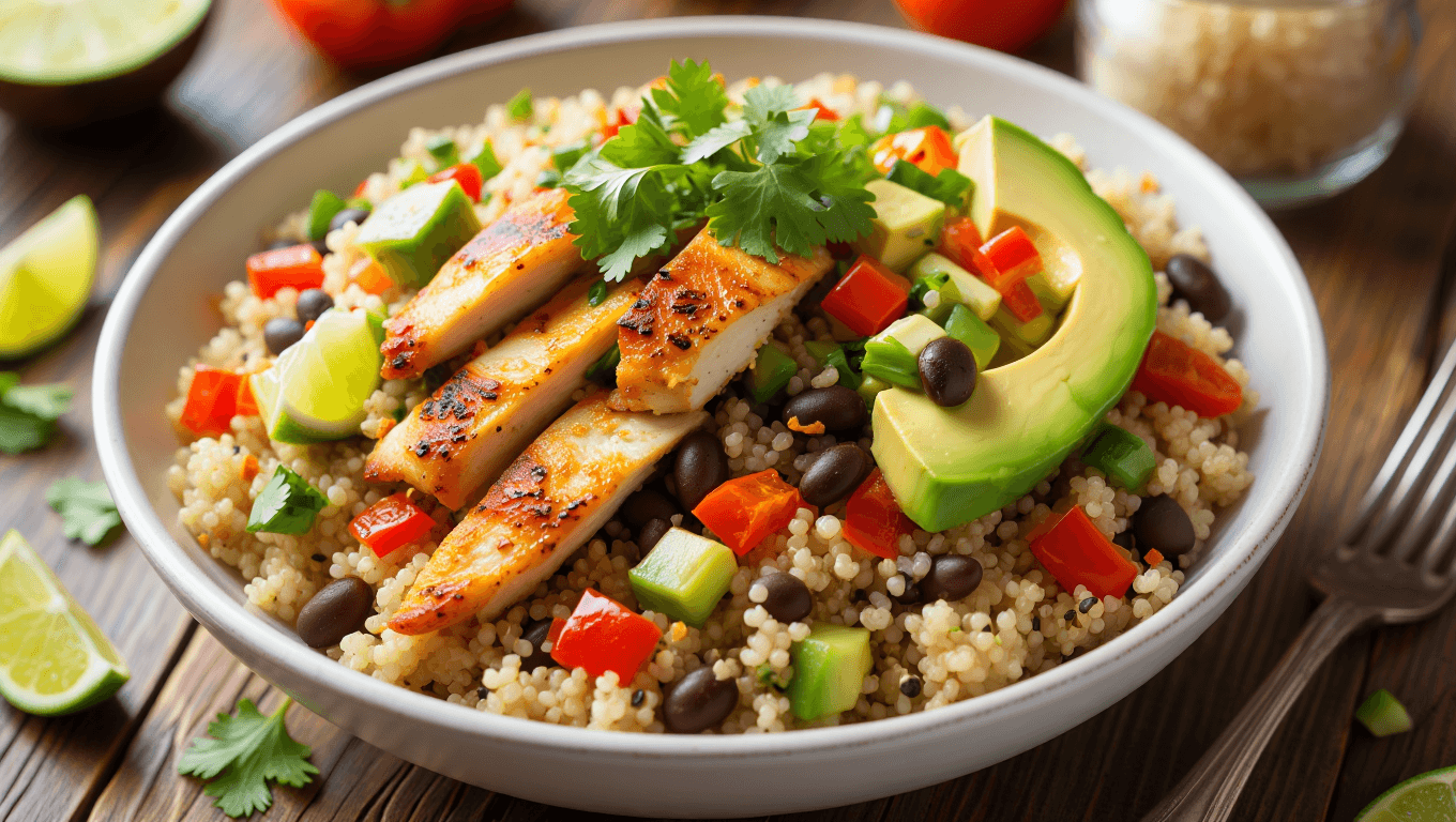 Burrito bowl : plat équilibré tex-mex au riz ou quinoa, légumes et protéines