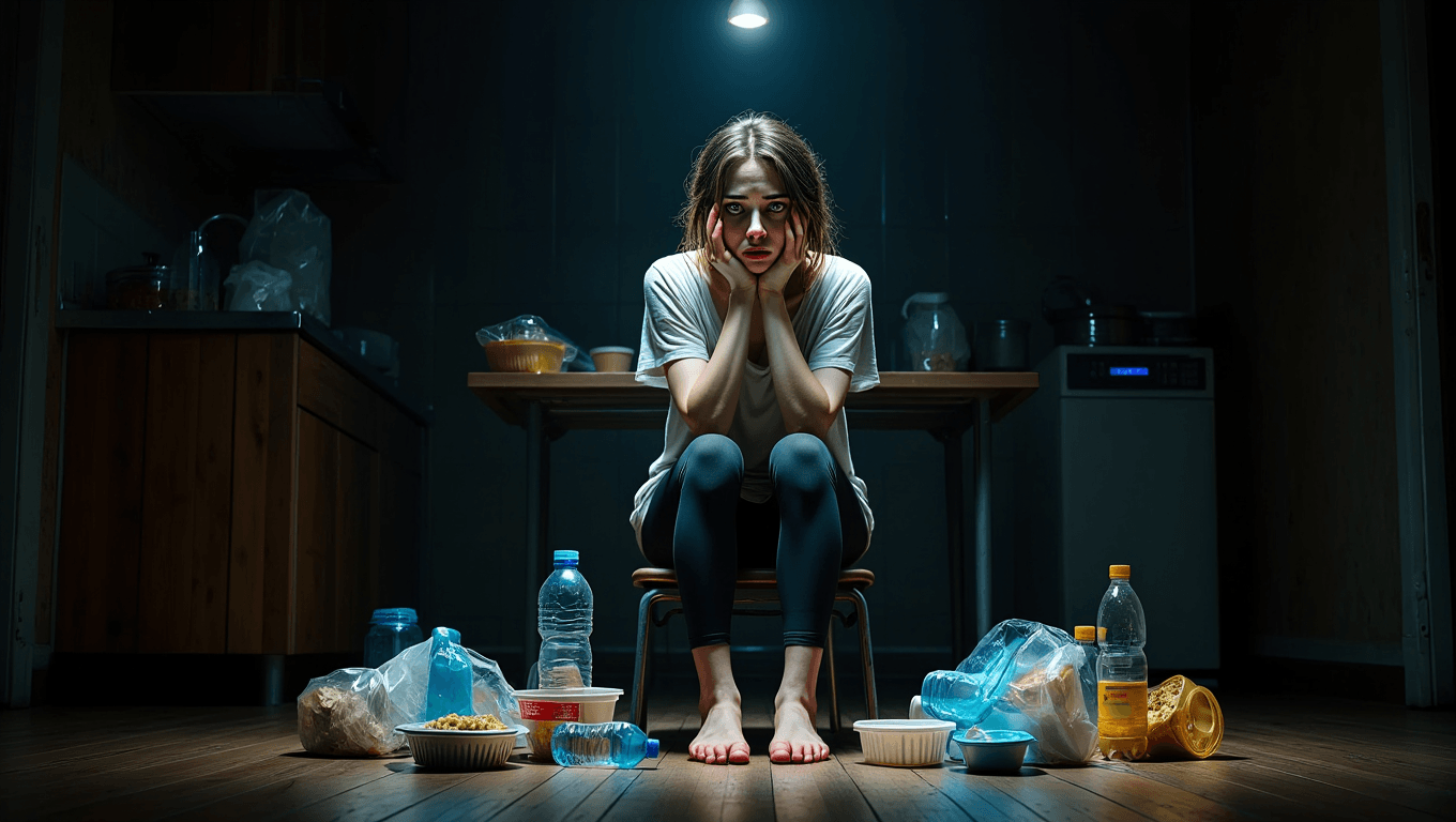 Visuel représentant une assiette avec un visage triste car elle est vide. Un texte est présent "regime thonon : inefficace et dangereux ?"