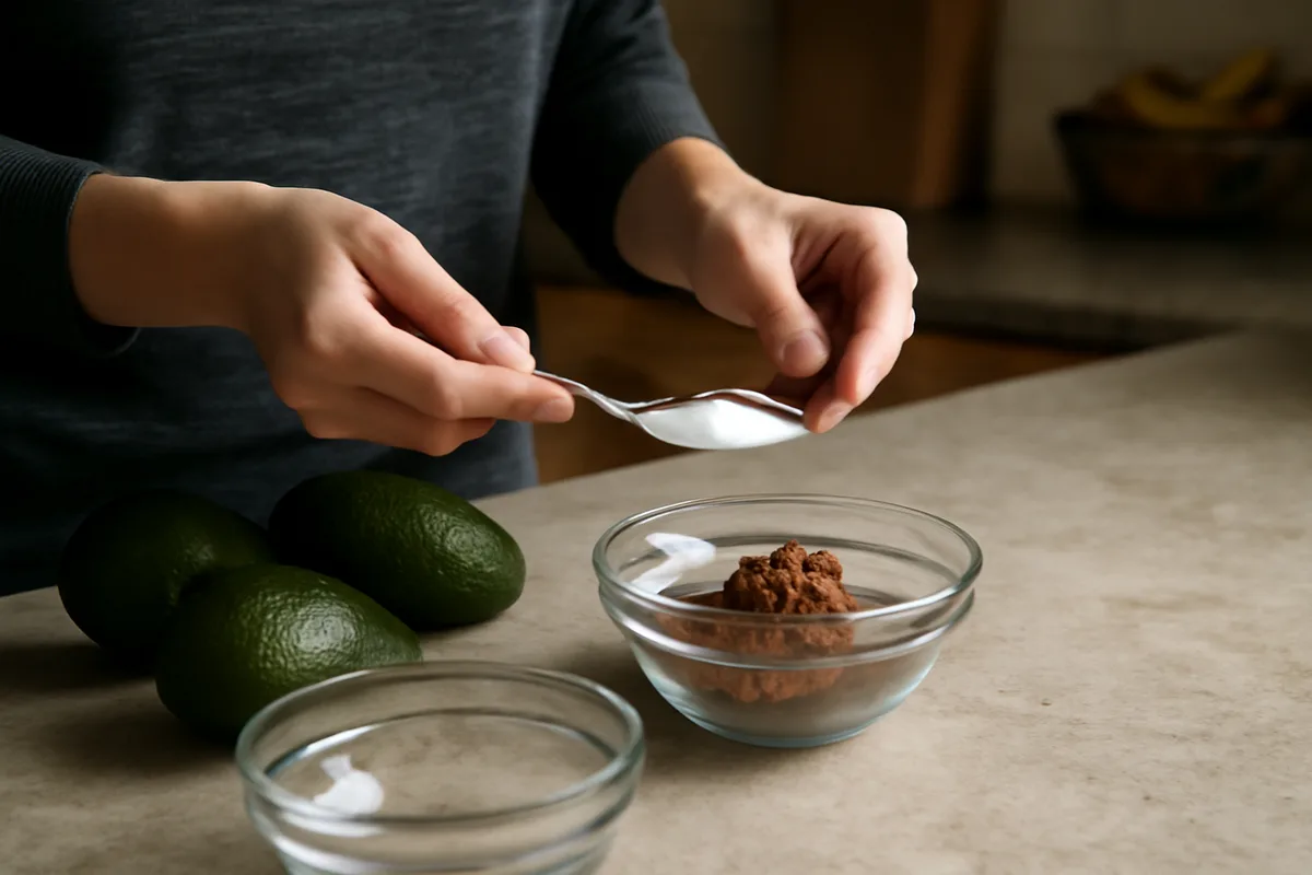 Comment réaliser la recette de mousse au chocolat minceur? — Préparez d'abord les ingrédients à température ambiante afin de faciliter le mélange. Il vous faudra des avocats mûrs, du cacao en poudre non sucré, et un édulcorant au choix pour ajuster