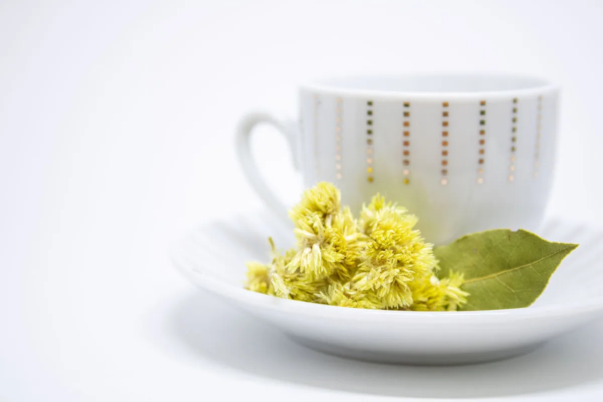 Remèdes naturels pour la digestion : graines de lin, son d'avoine, plantes séchées et tisane.