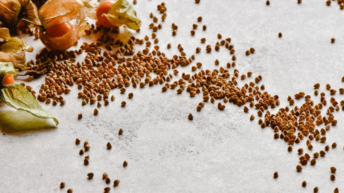 Bol de grains de sarrasin grillés avec une texture dorée et une vapeur caractéristique